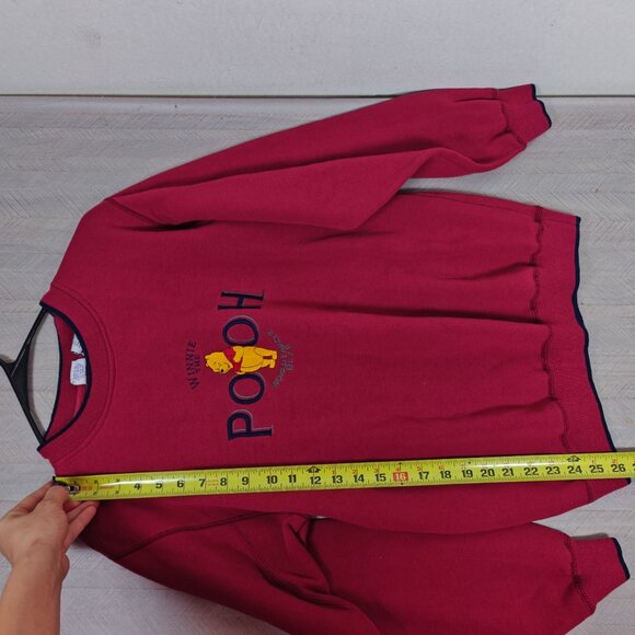 Vintage 90s Winnie The Pooh Embroidered Red Sweatshirt Size Medium - Picture 4 of 7